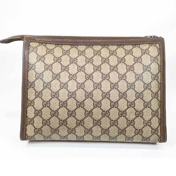 #4 Gucci Vintage Clutch Bag Brown GG PVC Supreme USED (NO CODE) COA INCLUDED - Picture 4 of 14
